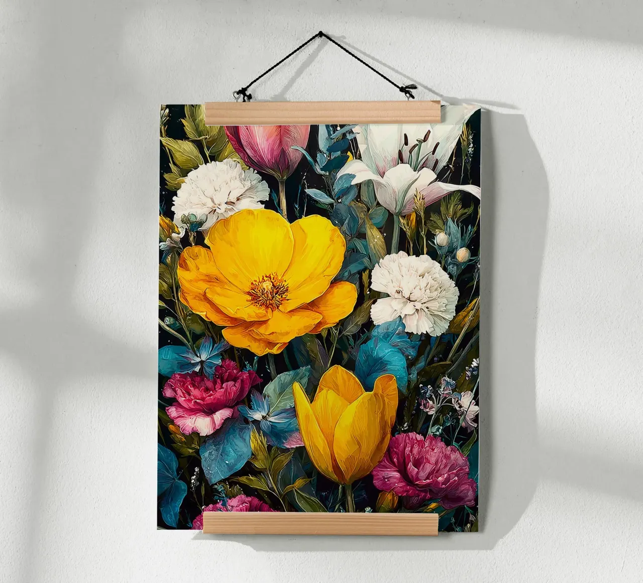 Garden full of flowers L poster con telaio in legno da Mateo