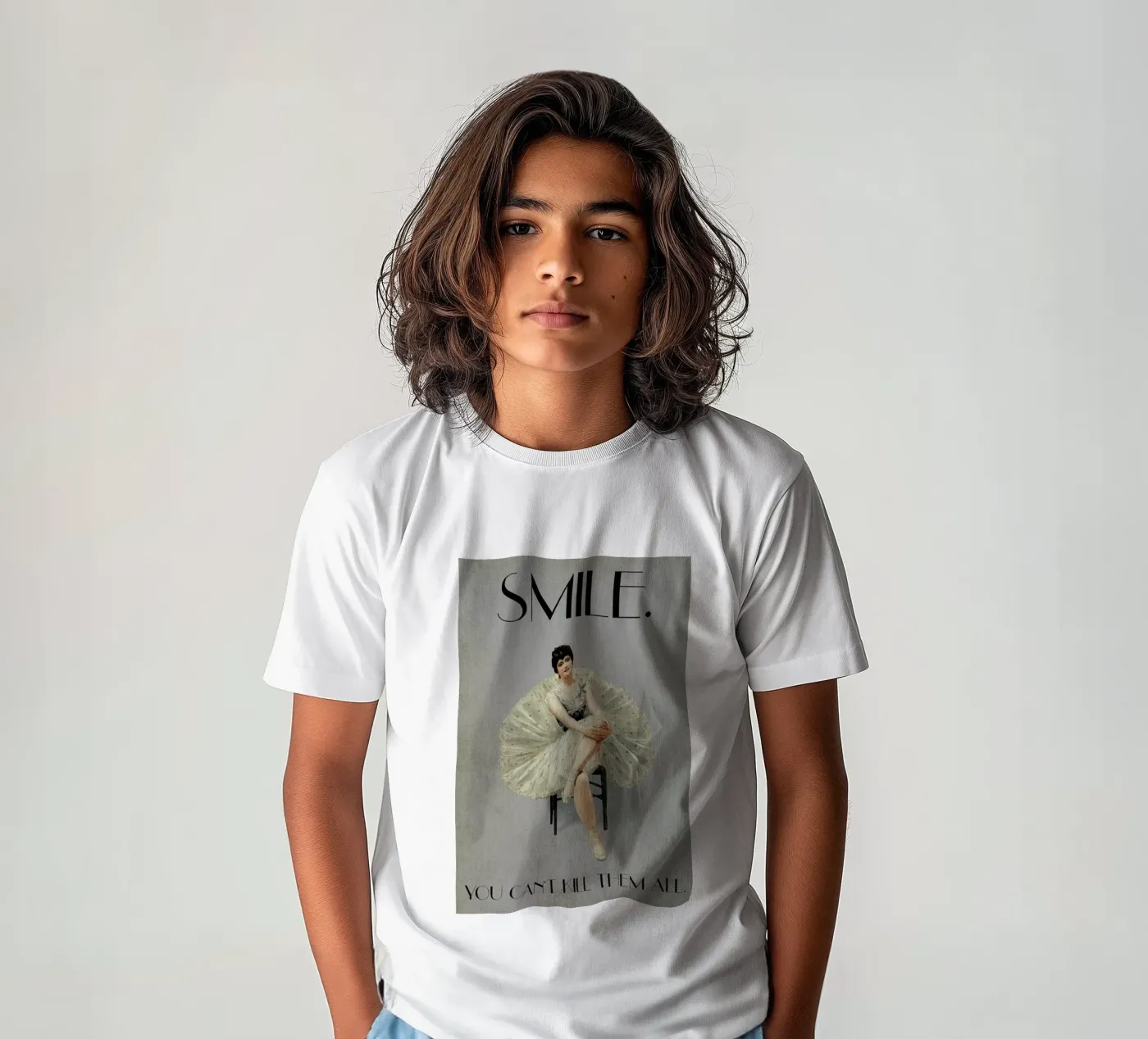 Keep Smiling kinder t-shirt van Kubistika