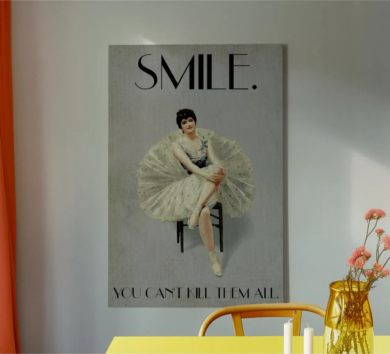 Keep Smiling tela con Cornice a cassetta da Kubistika