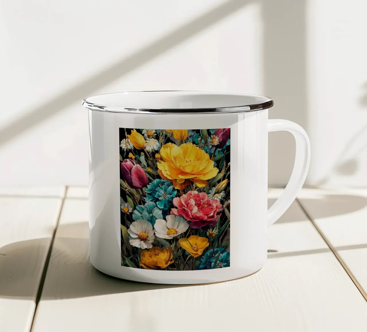 Garden full of flowers M tazza in smalto da Mateo