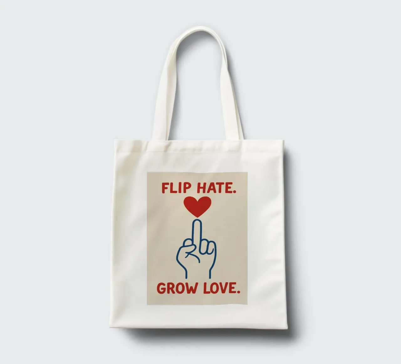Cuore invece di odio borsa in juta da QuooodZ by MooodzArt