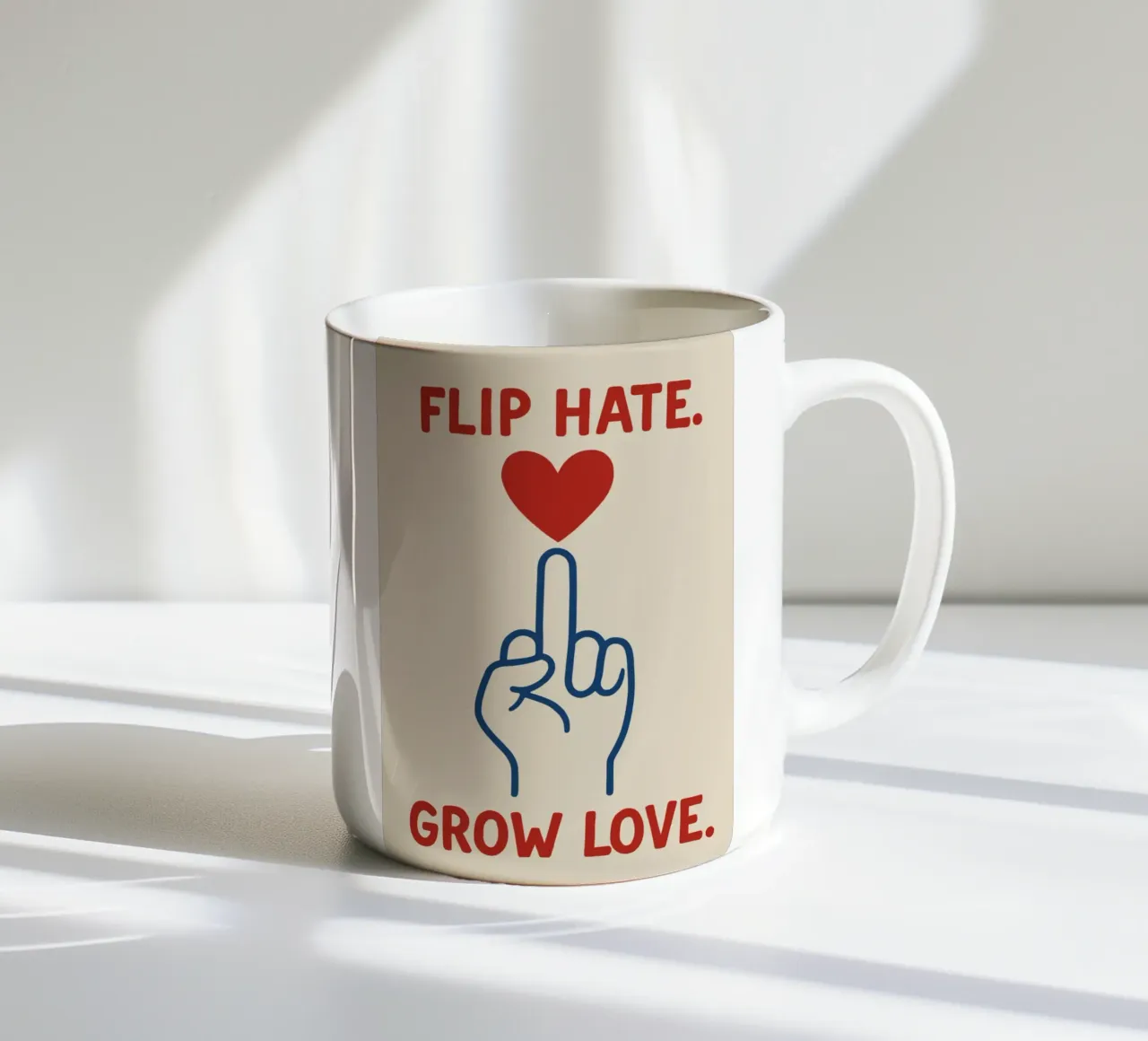 Cuore invece di odio tazza in ceramica da QuooodZ by MooodzArt