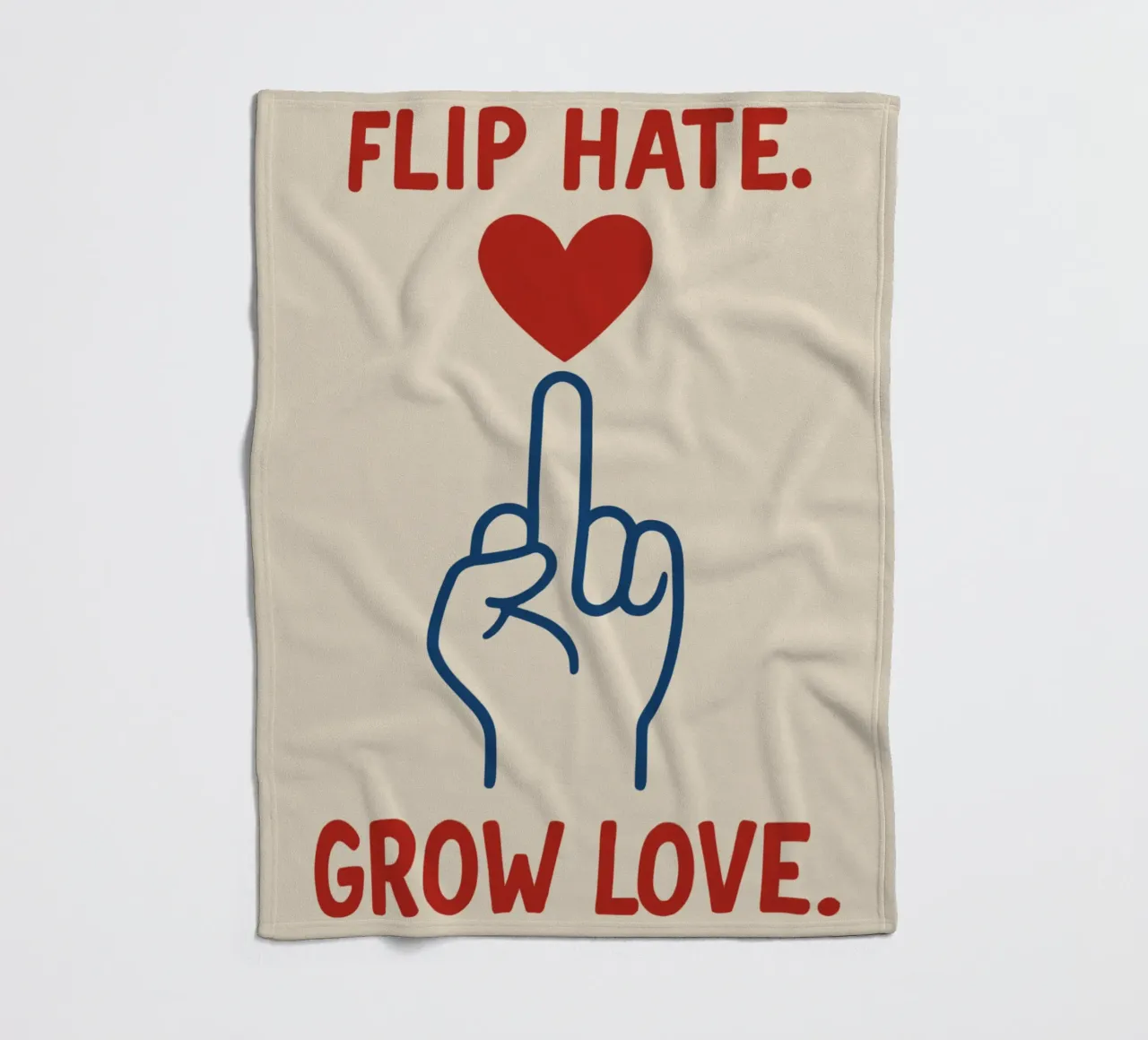 Heart instead of hate fleece blanket by QuooodZ by MooodzArt