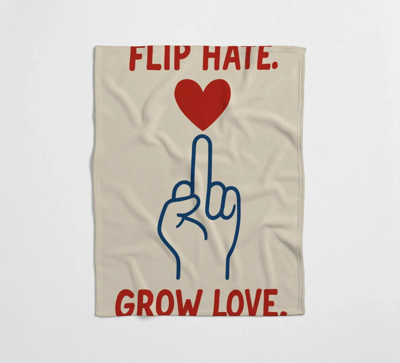 Heart instead of hate fleece blanket by QuooodZ by MooodzArt
