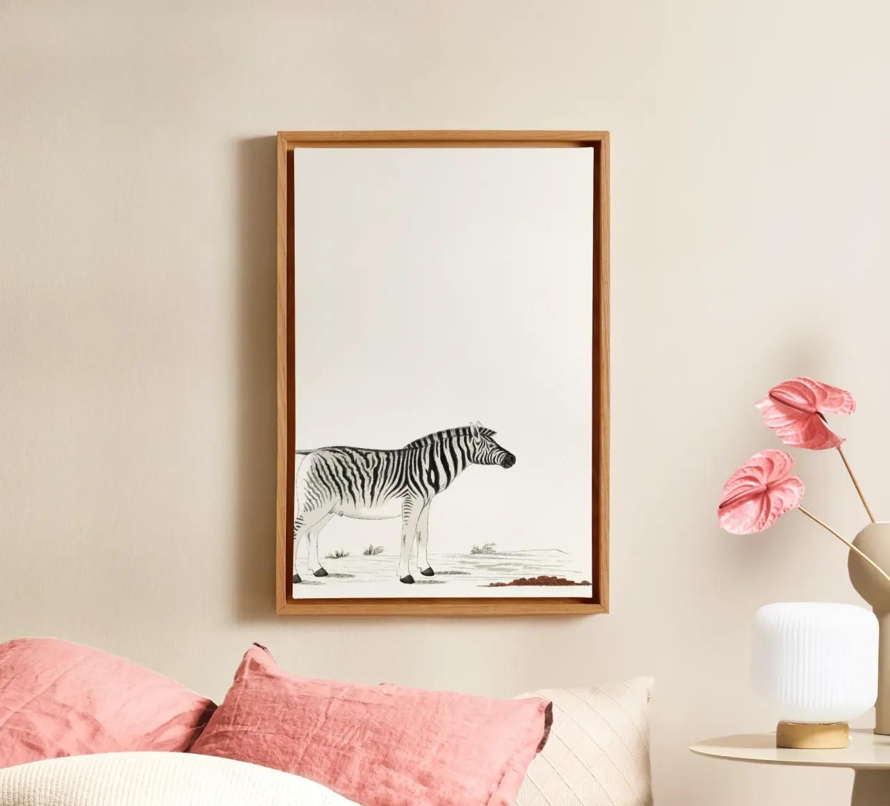 Zebra tela con Cornice a cassetta da Second Canvas