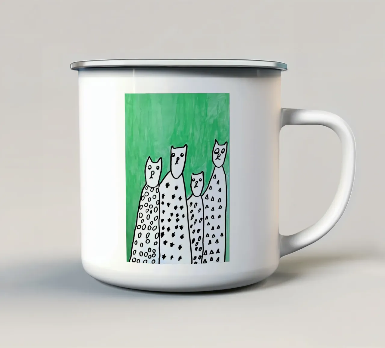 4 CATS IN A ROW tazza in smalto da Einfach Uebel