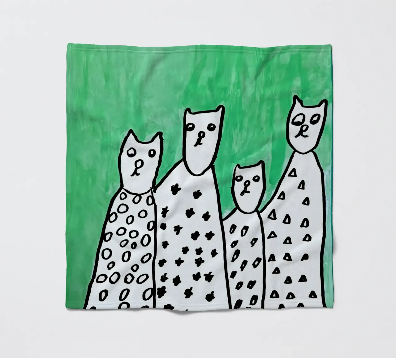 4 CATS IN A ROW coperta in pile da Einfach Uebel