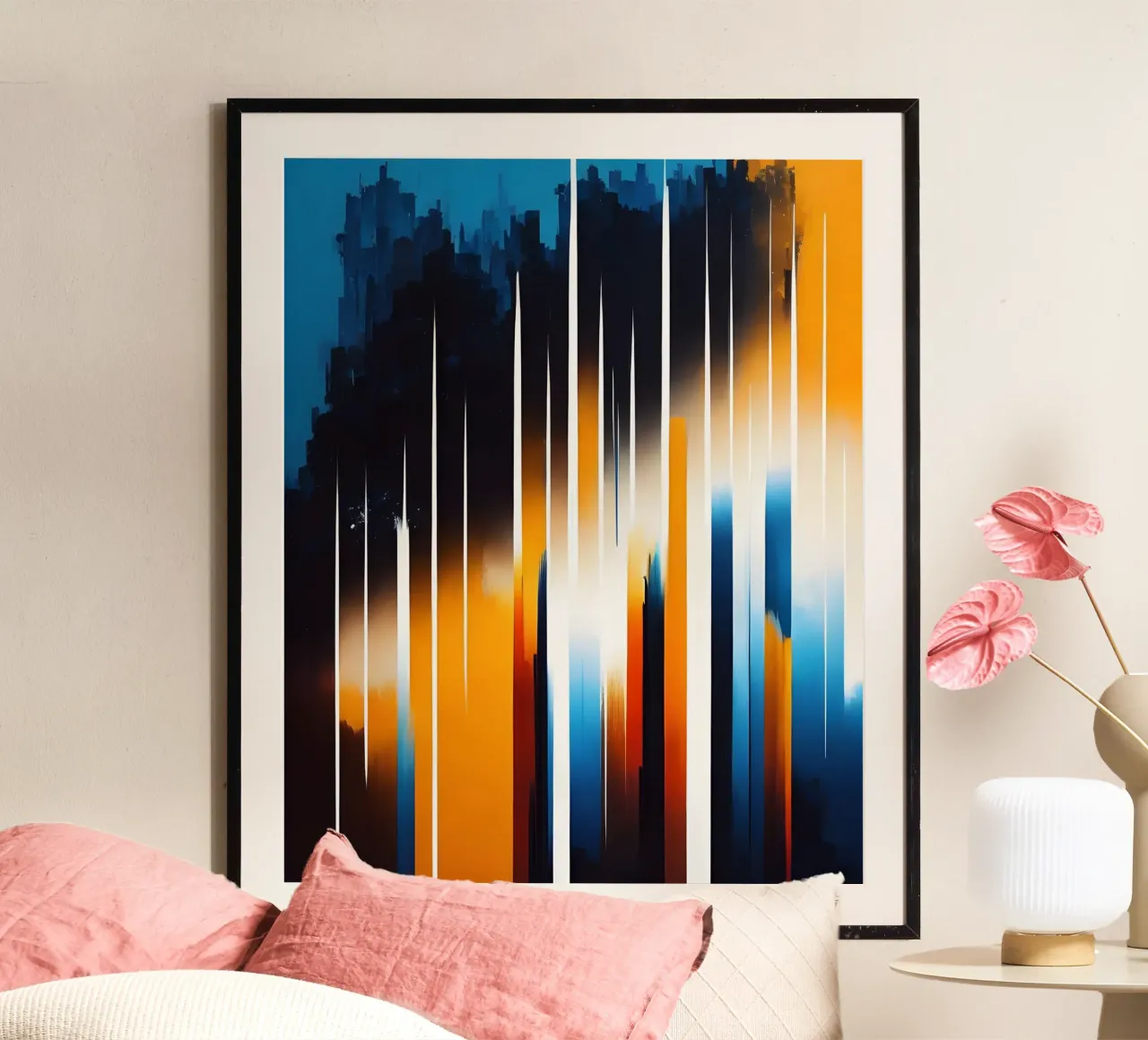 Abstrakt Bunte Streifen hahnemühle by kosinsart.gallery