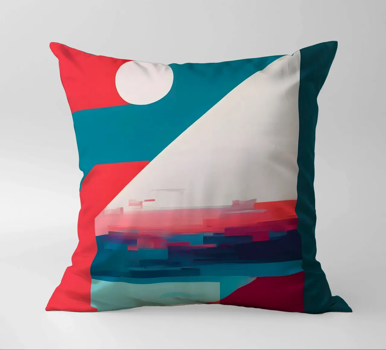 Abstrakt Weißer Punkt decorative cushion by kosinsart.gallery