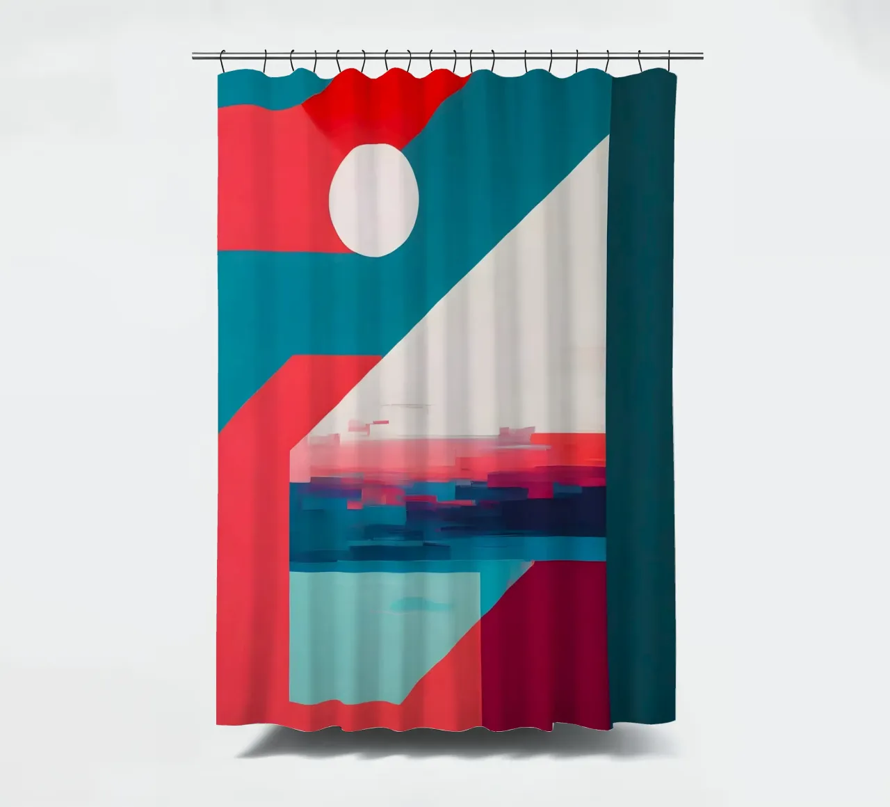 Abstrakt Weißer Punkt shower curtain by kosinsart.gallery