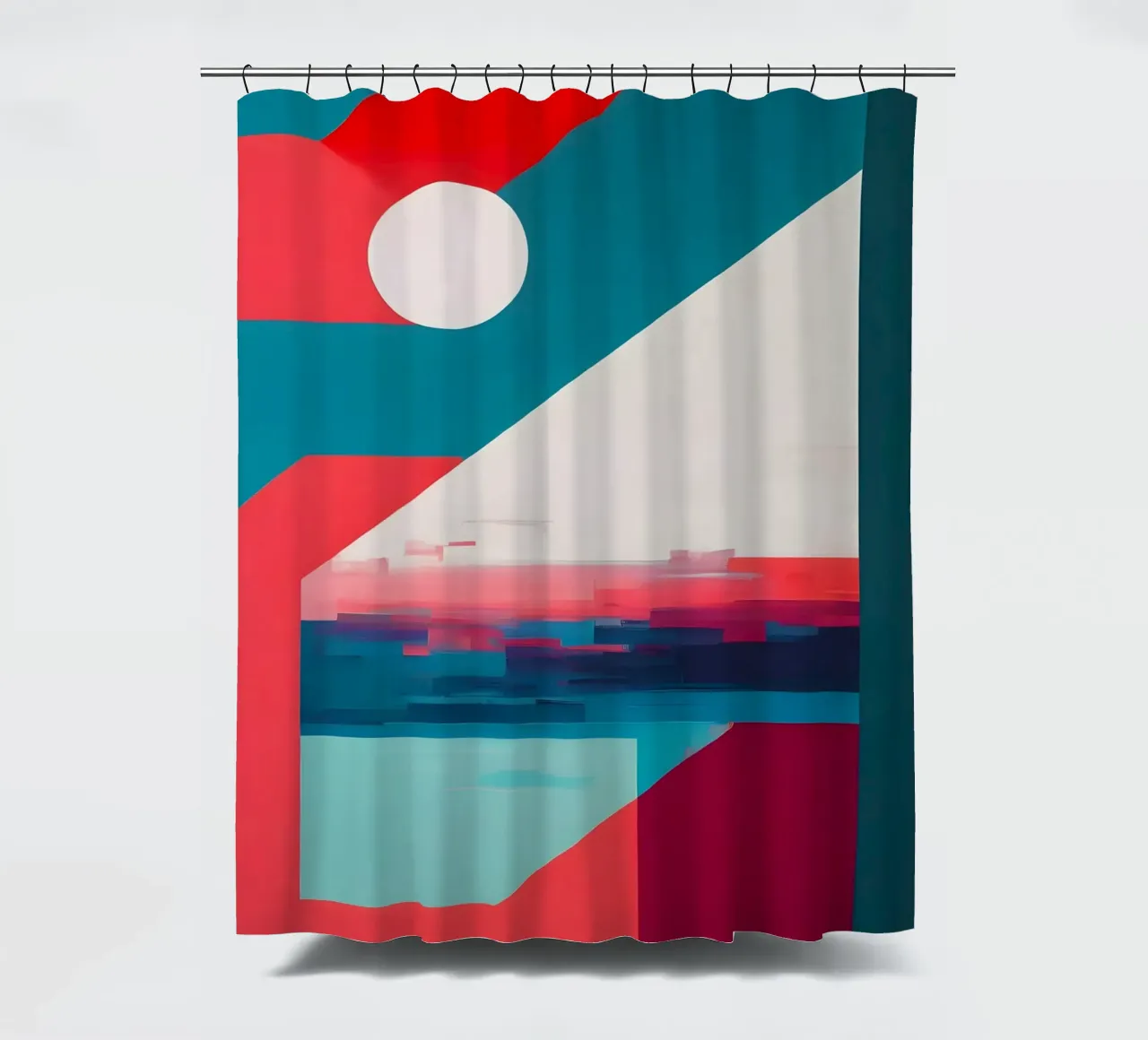 Abstrakt Weißer Punkt shower curtain by kosinsart.gallery