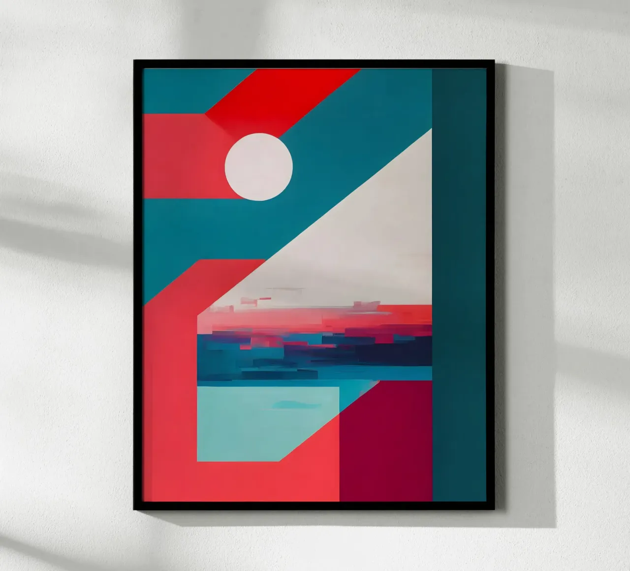 Abstrakt Weißer Punkt poster con telaio in plastica da kosinsart.gallery