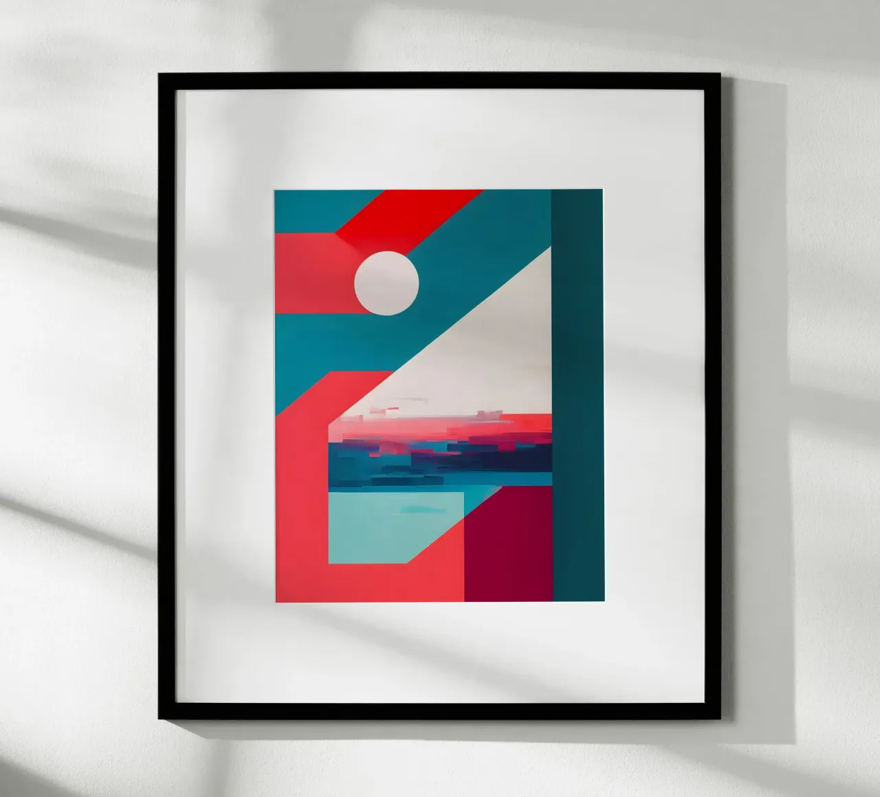 Abstrakt Weißer Punkt poster con telaio in plastica da kosinsart.gallery