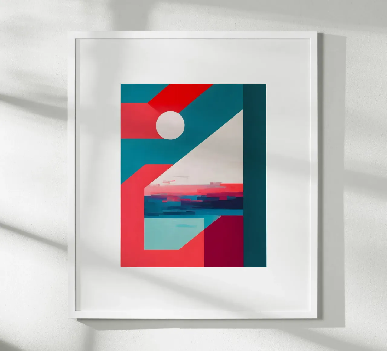 Abstrakt Weißer Punkt poster con telaio in plastica da kosinsart.gallery