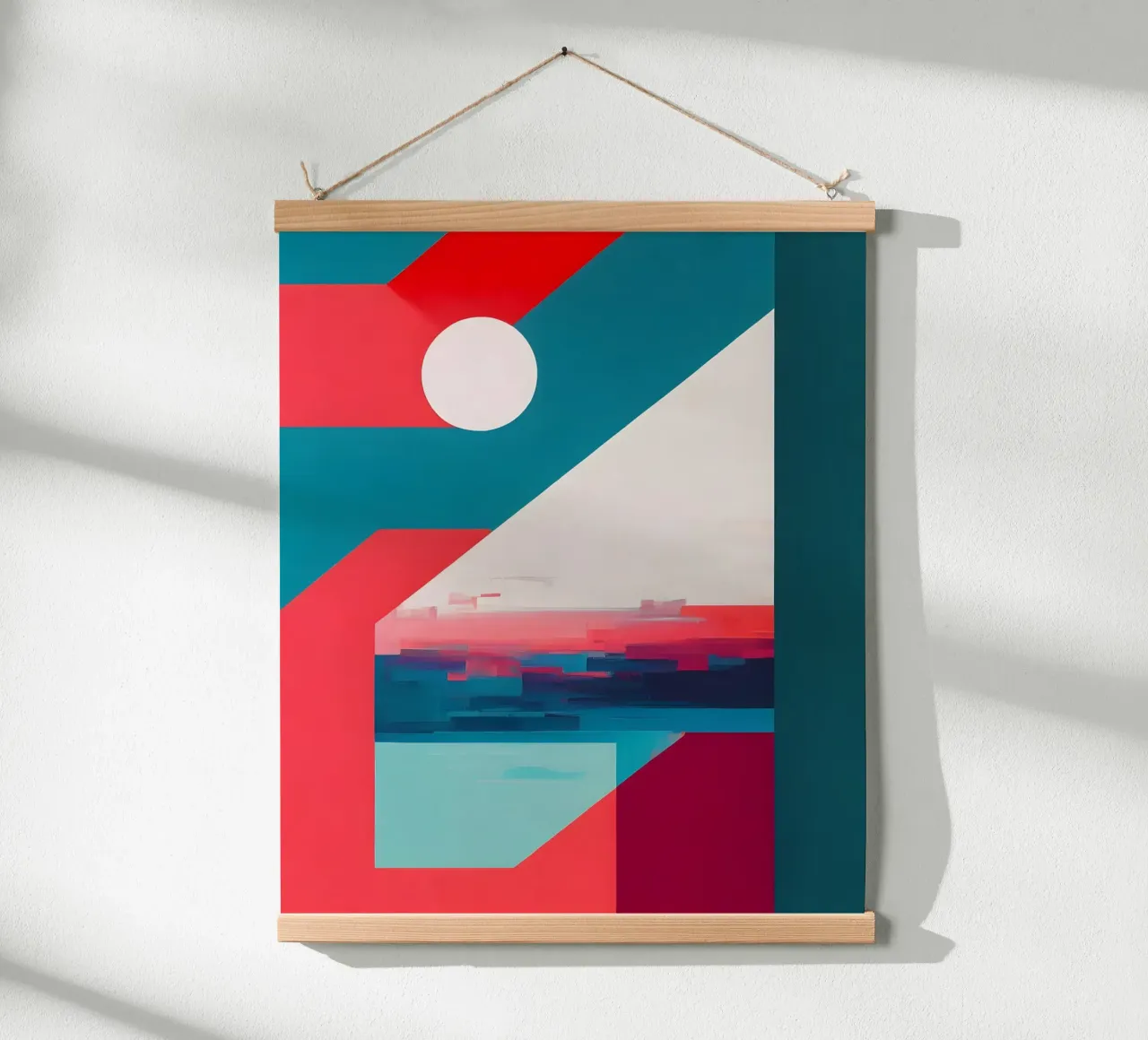 Abstrakt Weißer Punkt poster con telaio in plastica da kosinsart.gallery