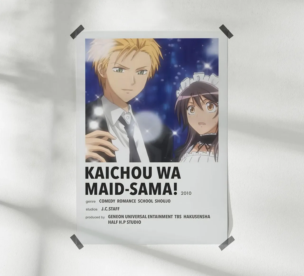 KAICHOU WA MAID-SAMA!  2010 poster con telaio in alluminio da Totoya
