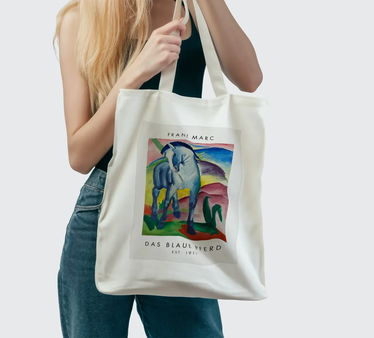 Franz Marc - Das blaue Pferd I borsa in juta da Second Canvas