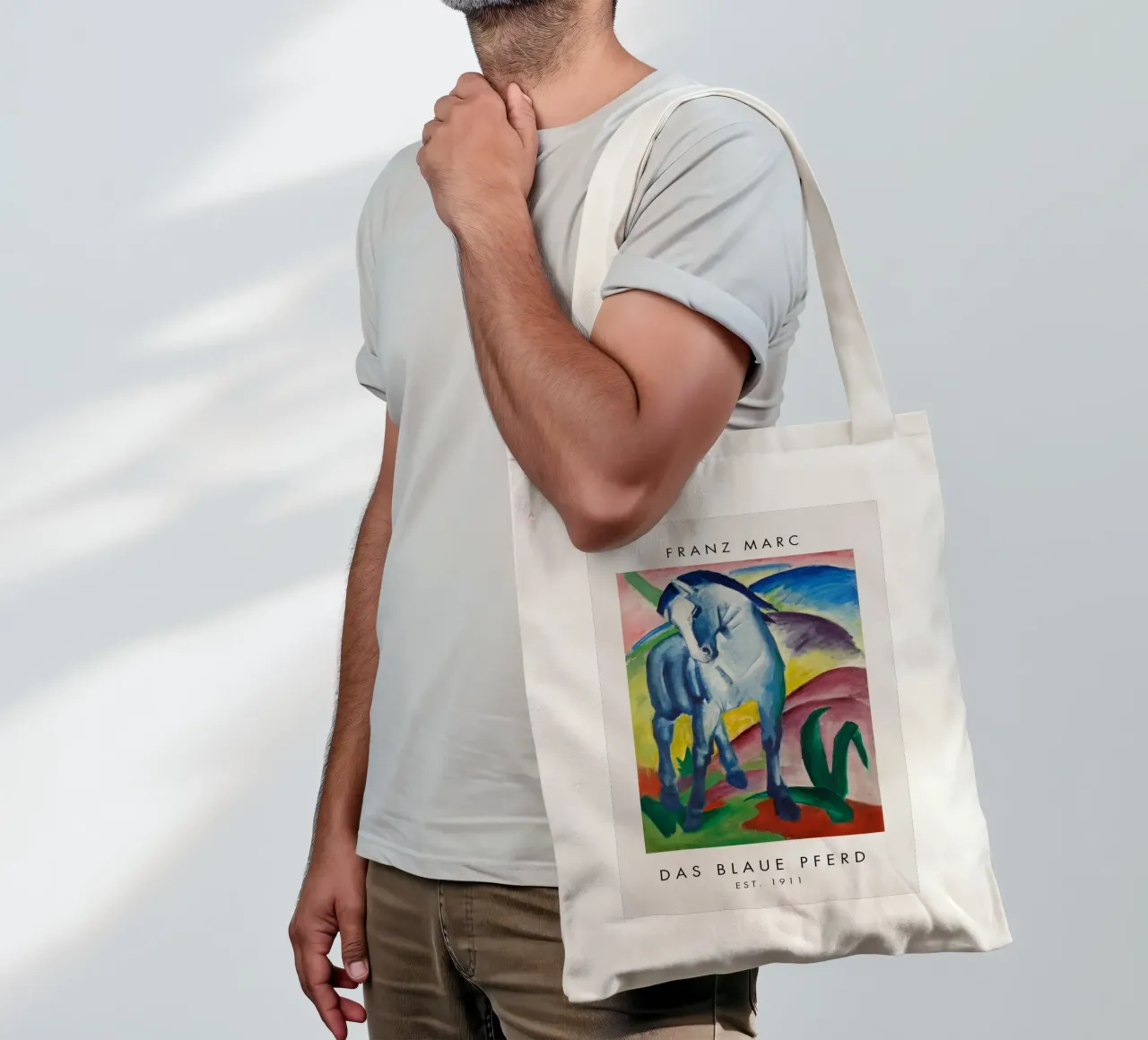 Franz Marc - Das blaue Pferd I borsa in juta da Second Canvas
