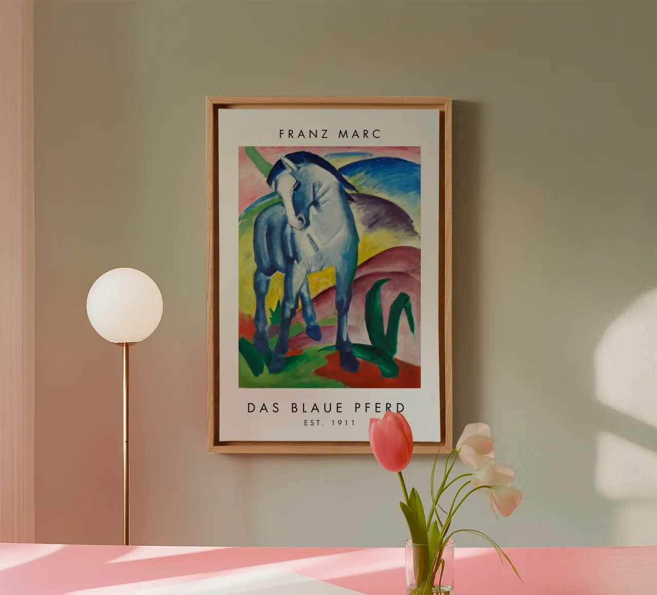 Franz Marc - Das blaue Pferd I tela con Cornice a cassetta da Second Canvas