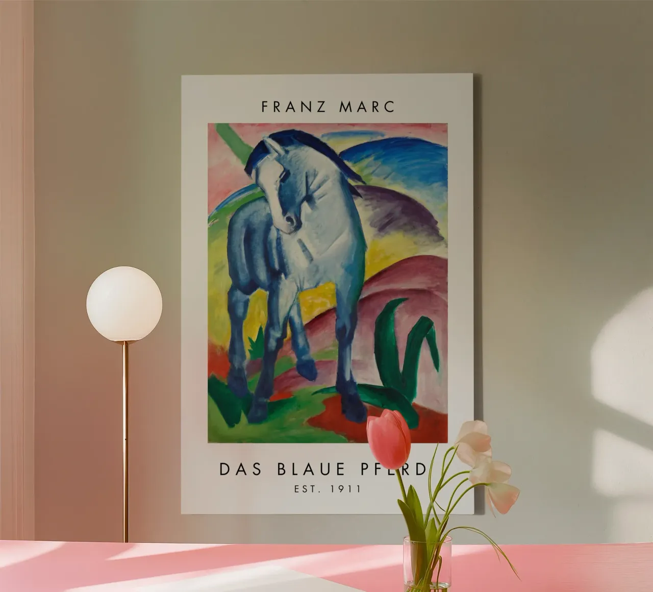 Franz Marc - Das blaue Pferd I tela con Cornice a cassetta da Second Canvas