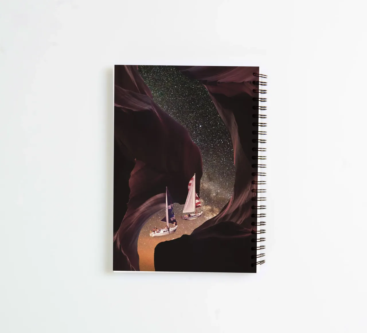 Sailing trough space spiral notebook by PicturaCollage
