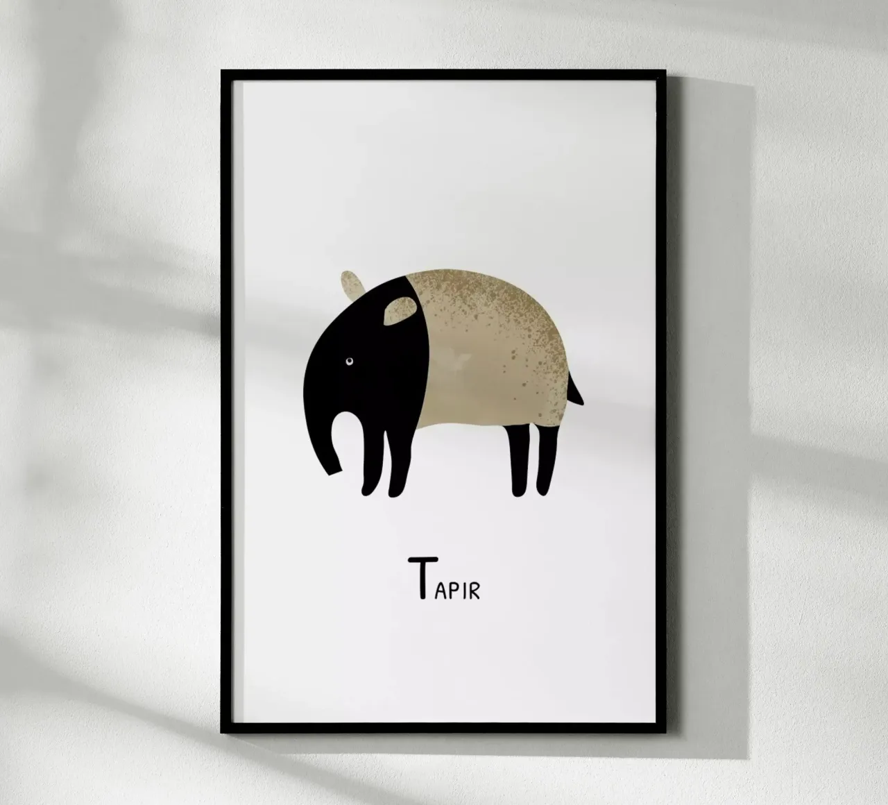Tapir poster con telaio in alluminio da Little Flourishes