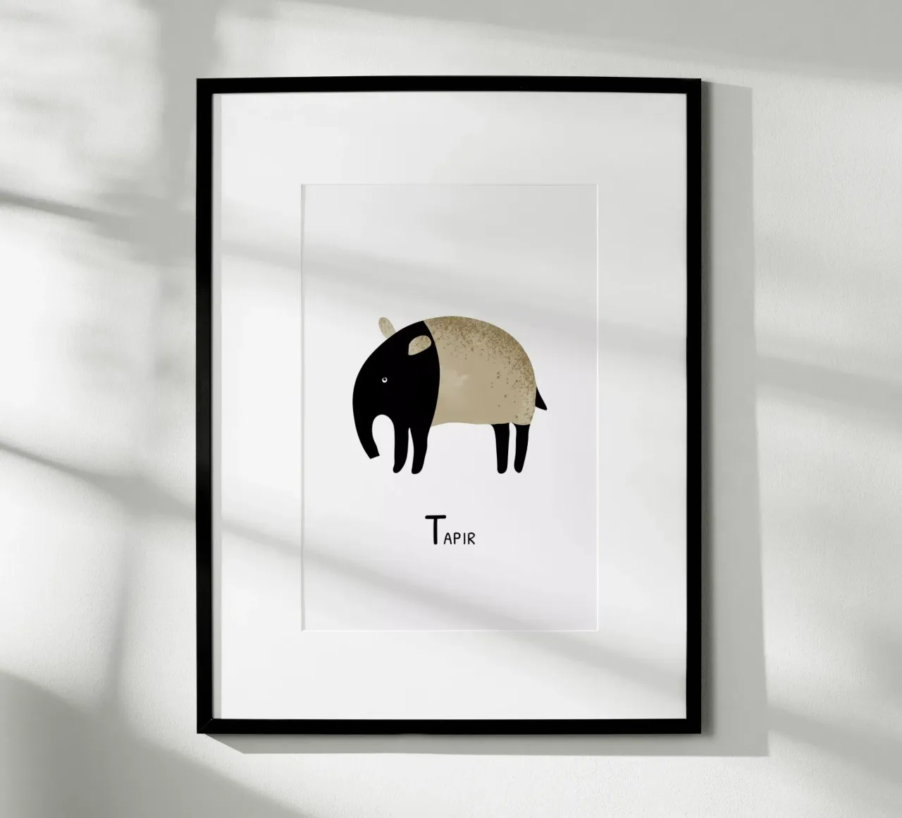 Tapir poster con telaio in alluminio da Little Flourishes