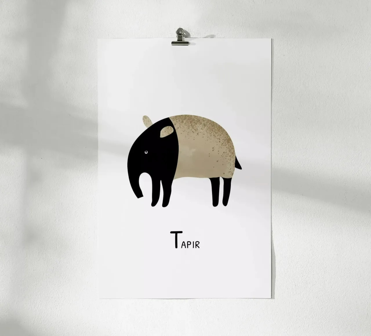 Tapir poster con telaio in alluminio da Little Flourishes