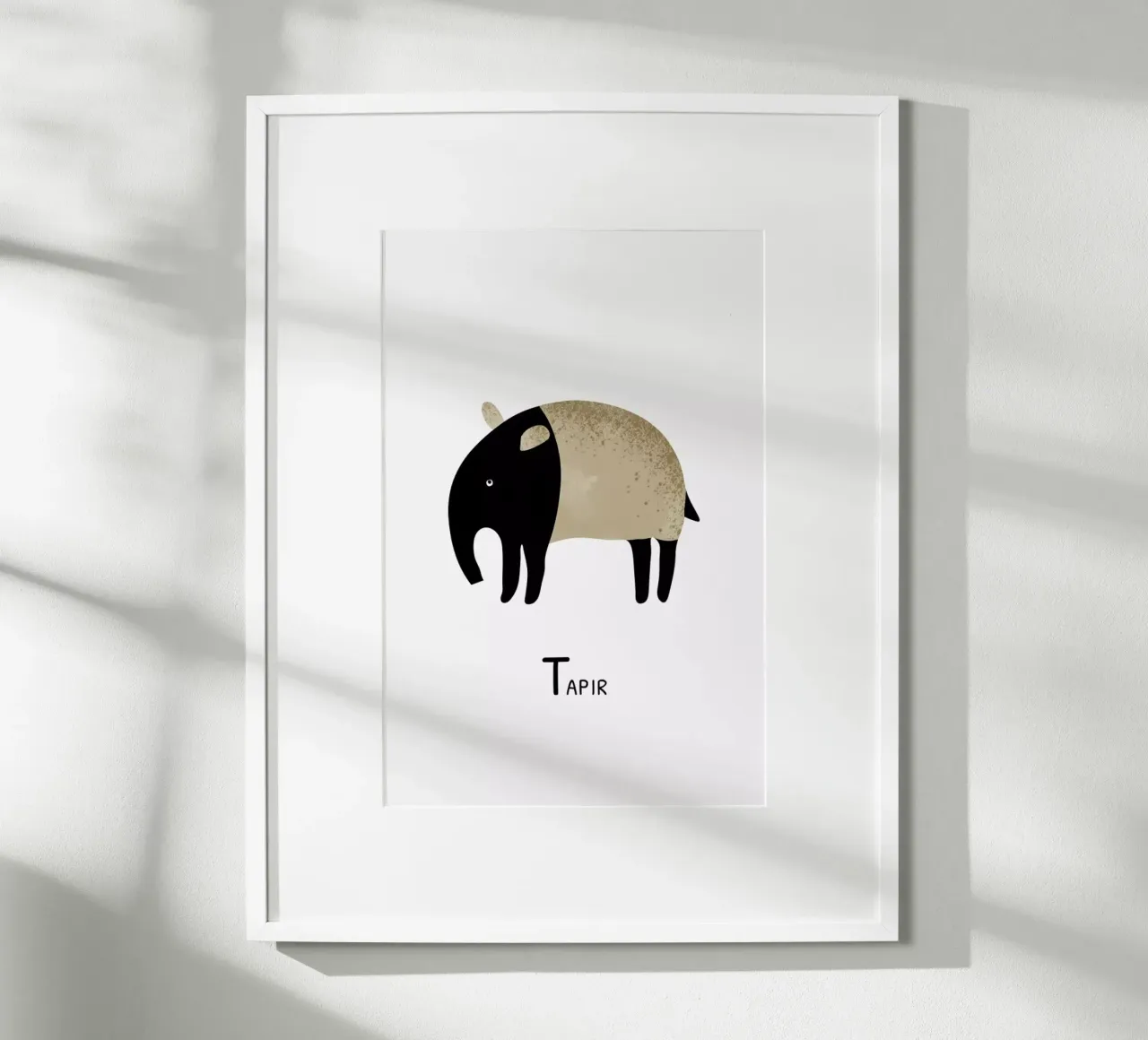 Tapir poster con telaio in alluminio da Little Flourishes