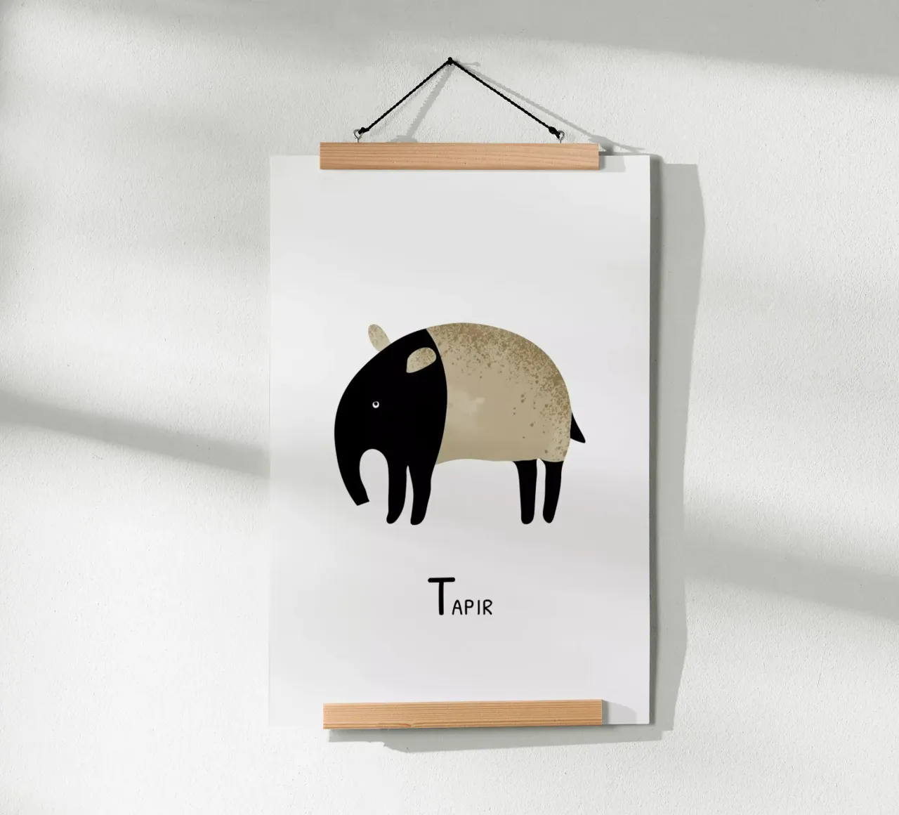 Tapir poster con telaio in alluminio da Little Flourishes