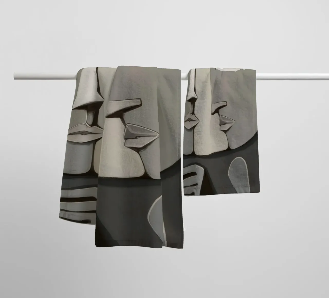 Contemplative Artistic Duality towel by Crimson Whisper