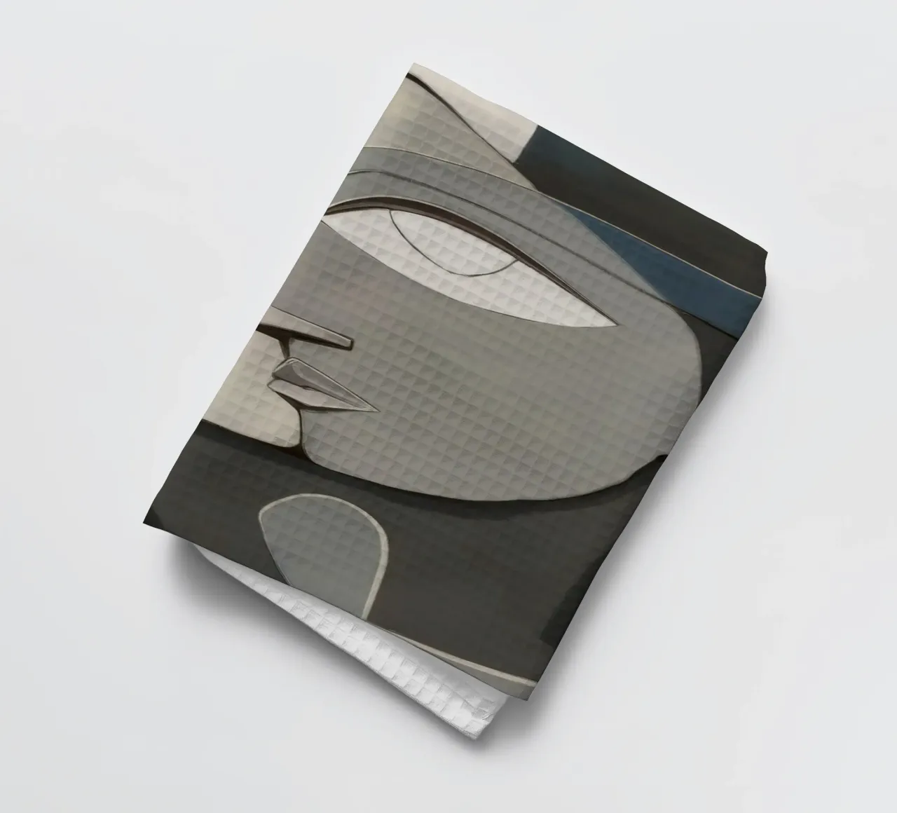 Contemplatieve artistieke dualiteit theedoek van Crimson Whisper