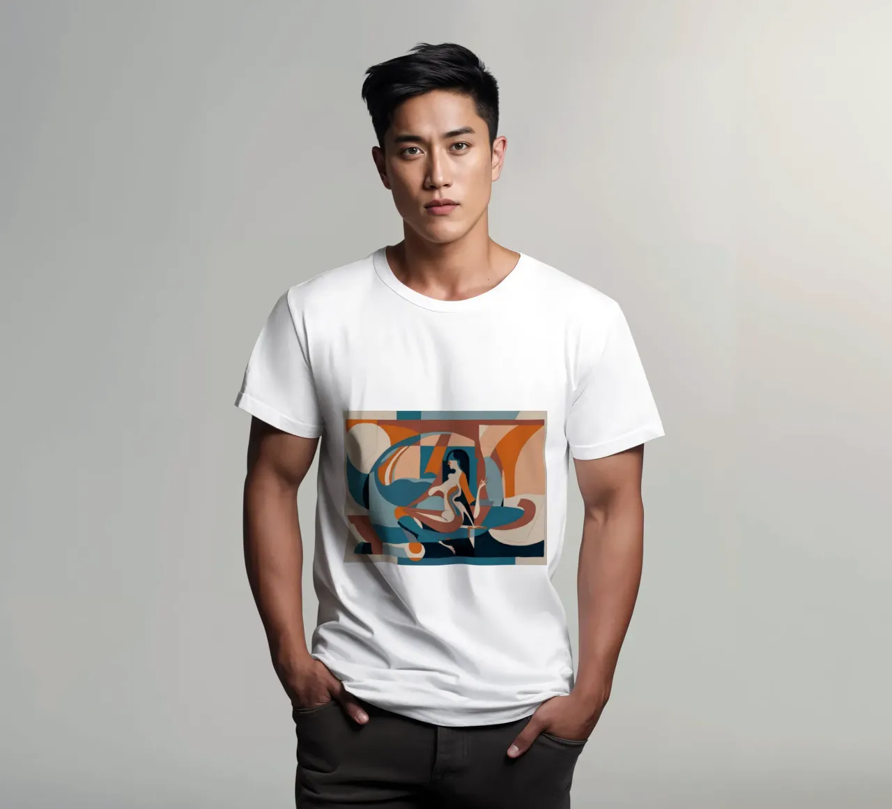 Dynamic Artistic Flow t-shirt by Crimson Whisper
