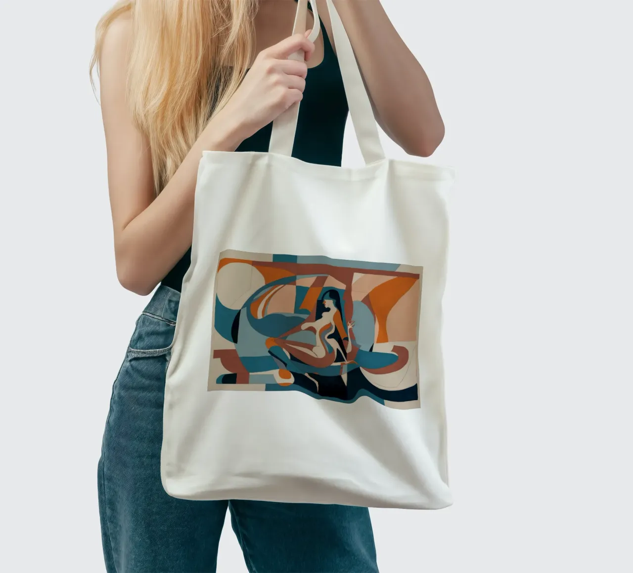 Dynamic Artistic Flow tote bag by Crimson Whisper