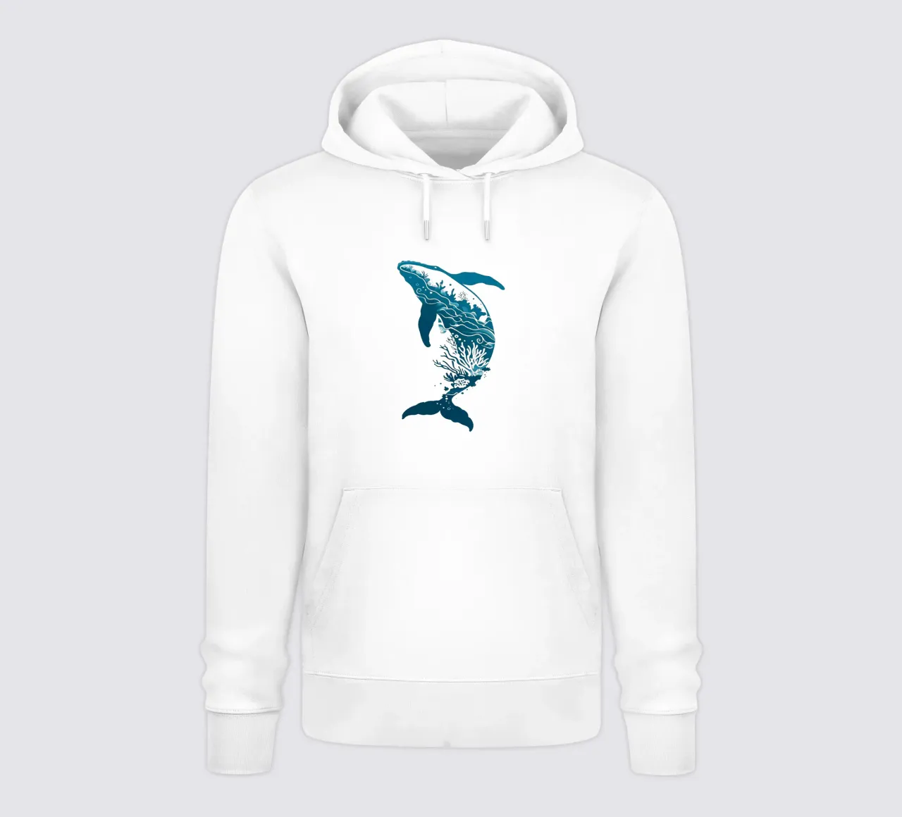 Balena blu minimalista Silhouette animale felpa con cappuccio da Urban Life