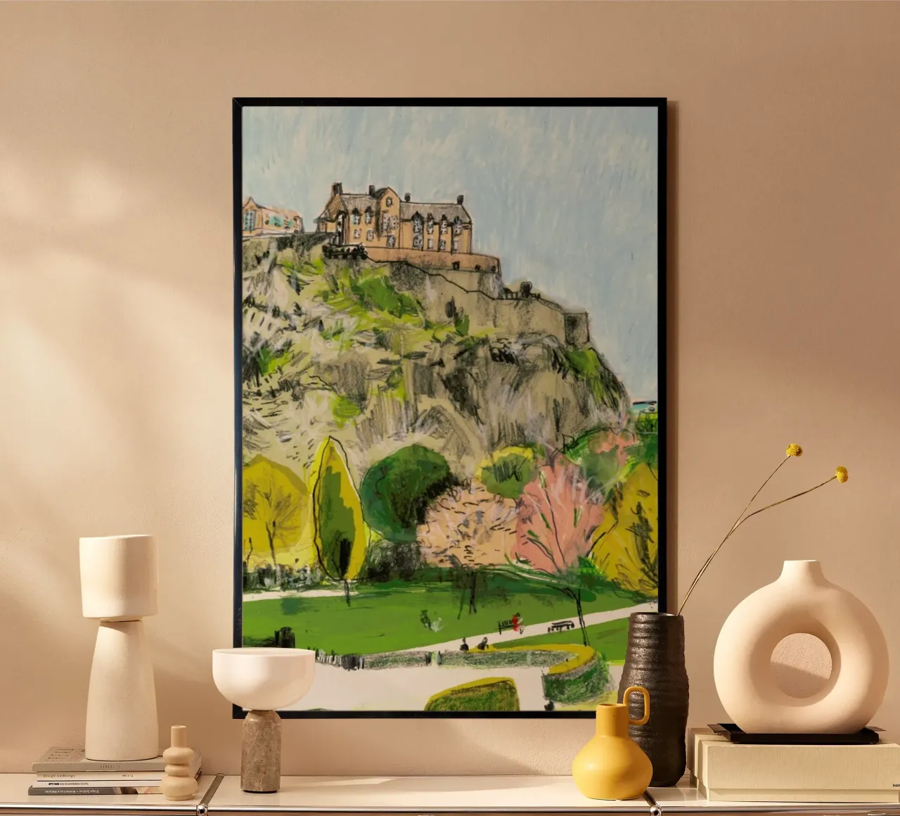 Edinburgh Castle poster con telaio in legno da Stars Above Us
