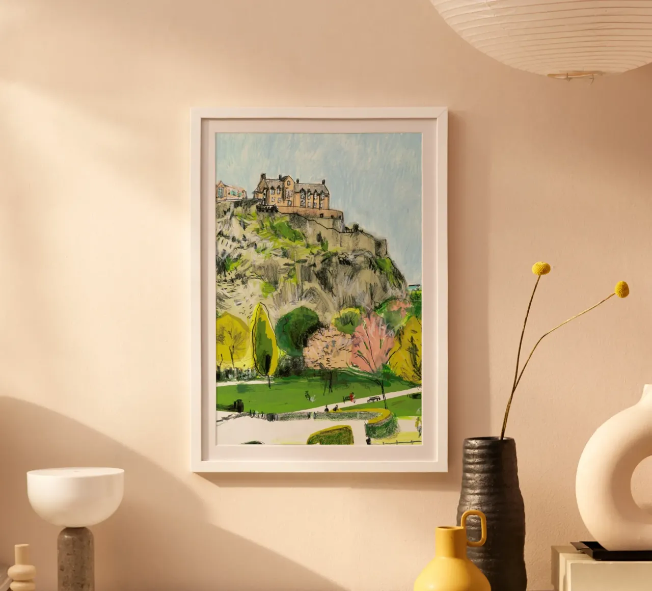 Edinburgh Castle poster con telaio in legno da Stars Above Us