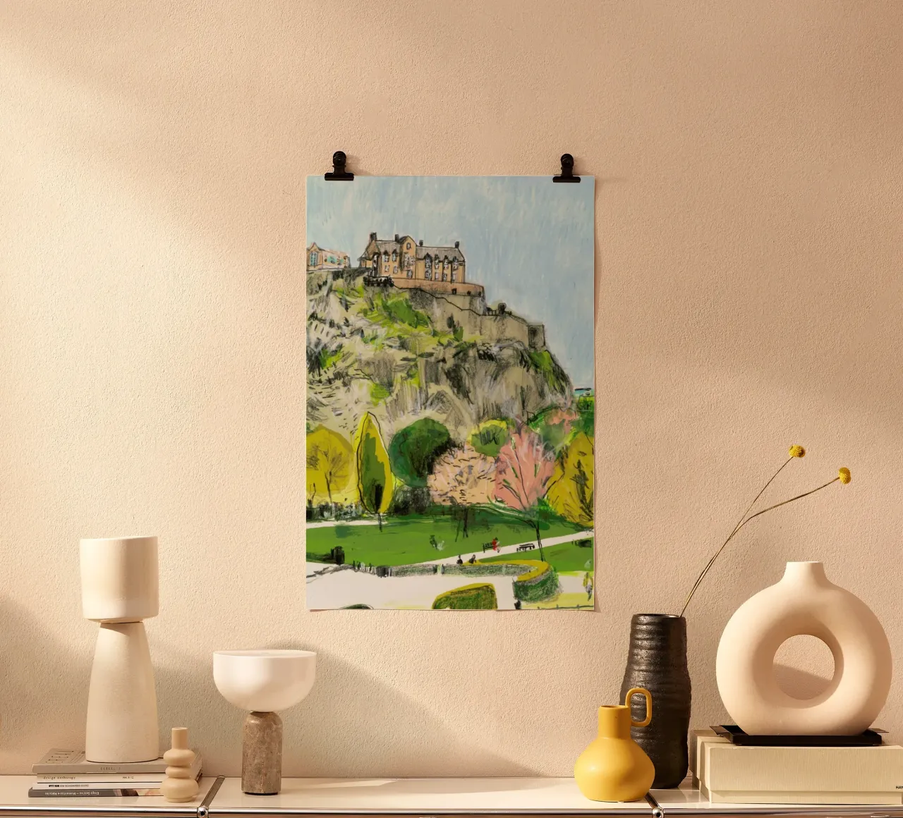 Edinburgh Castle poster con telaio in legno da Stars Above Us