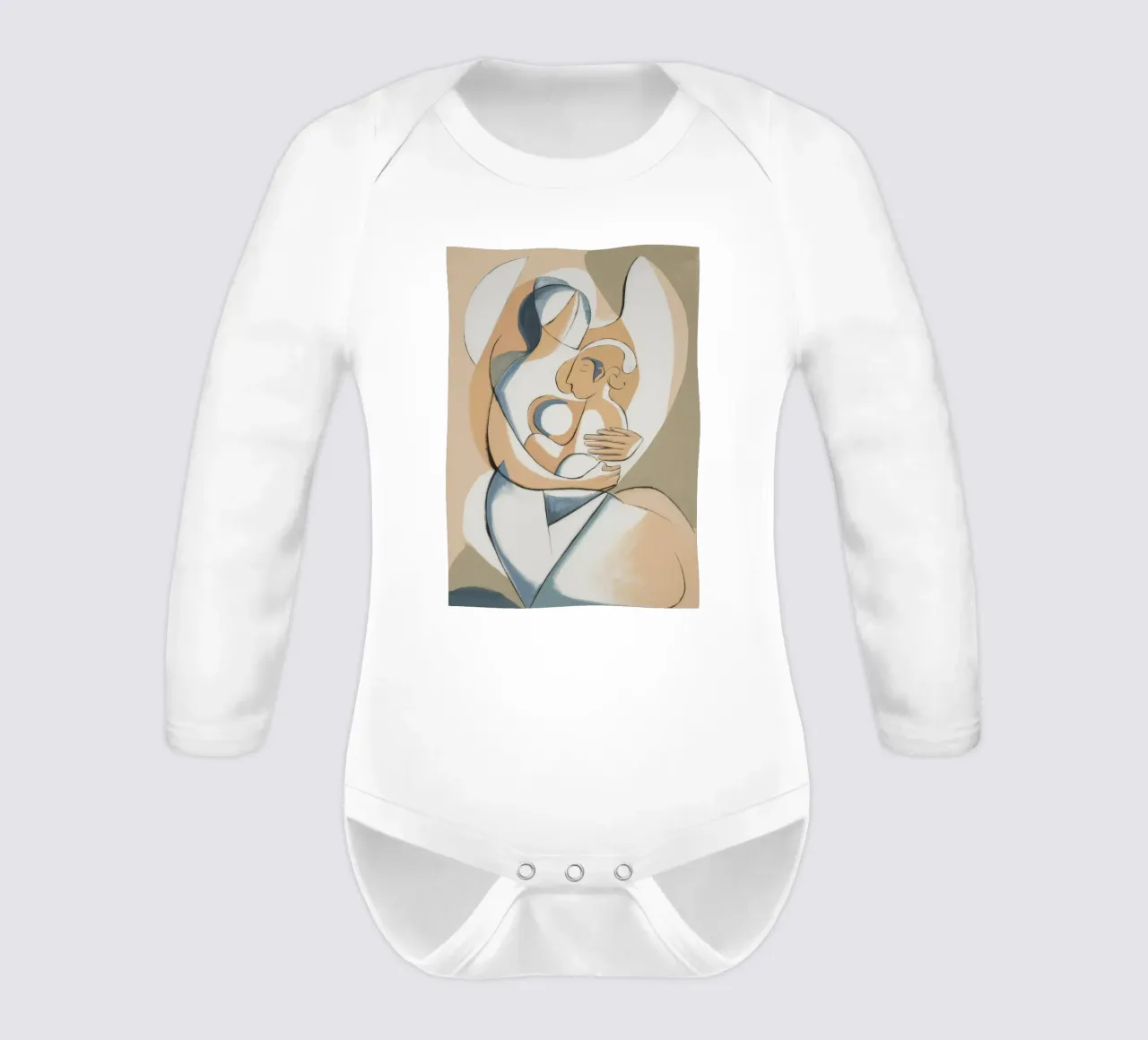 Nurturing Artistic Warmth long-sleeve baby romper by Crimson Whisper