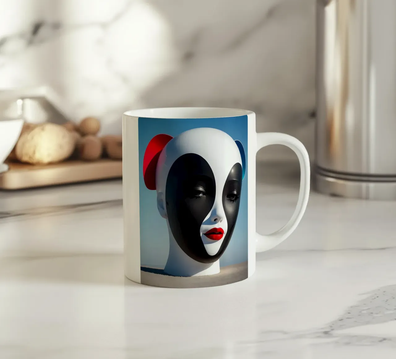 Bunter Kopf tazza in ceramica da kosinsart.gallery