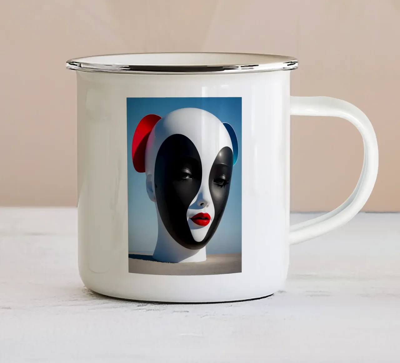 Bunter Kopf tazza in smalto da kosinsart.gallery