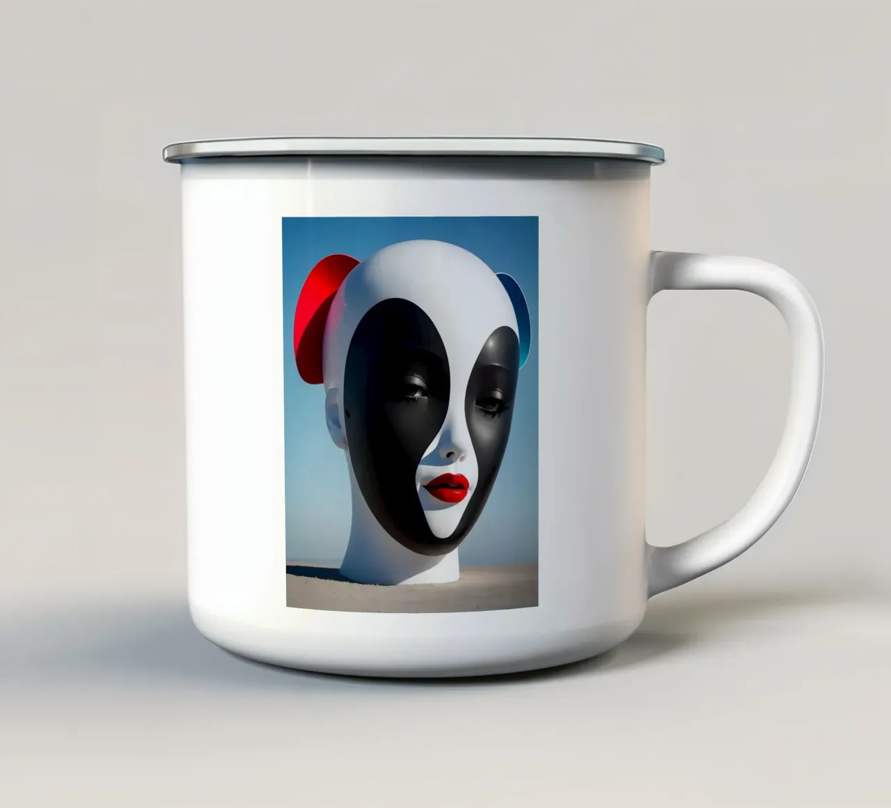 Bunter Kopf tazza in smalto da kosinsart.gallery