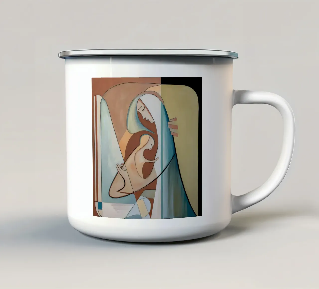 Sereno riflesso artistico tazza in smalto da Crimson Whisper
