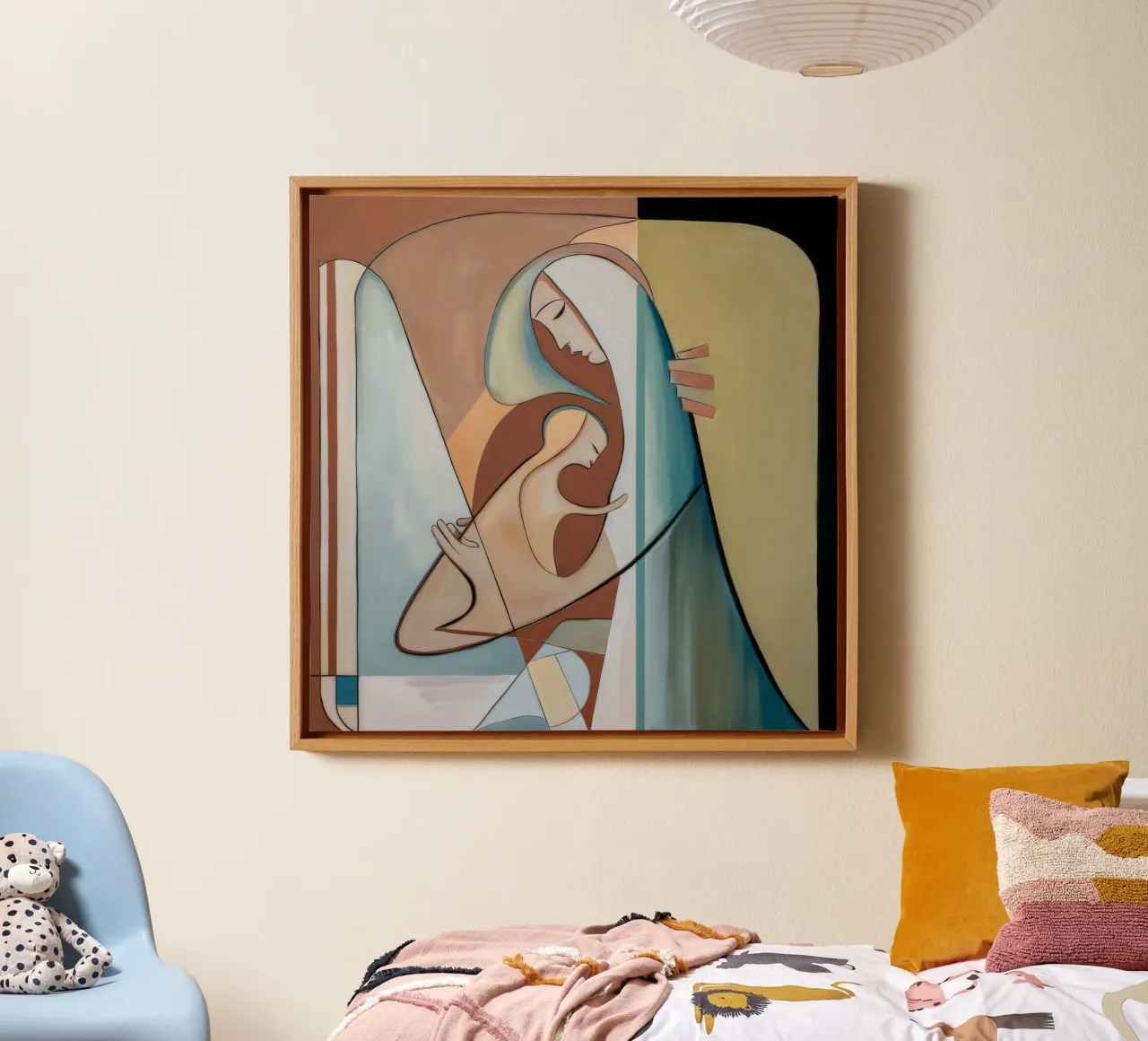 Serene Artistic Reflection canvas with Floater frame by Crimson Whisper