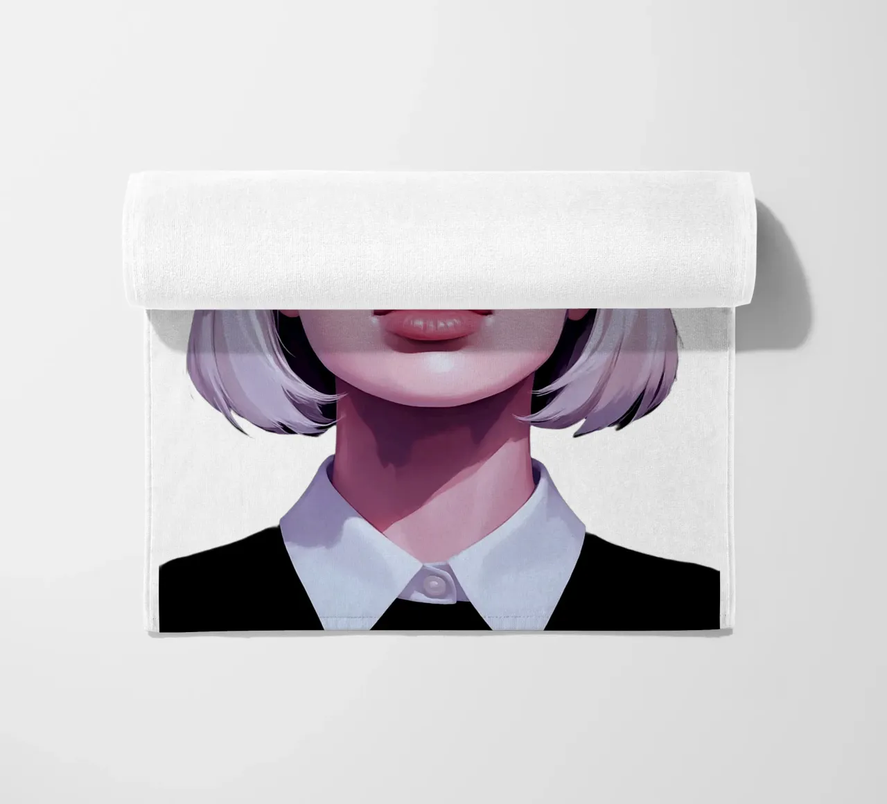 Ragazza ritratto astratto vernice overface telo mare da Urban Life