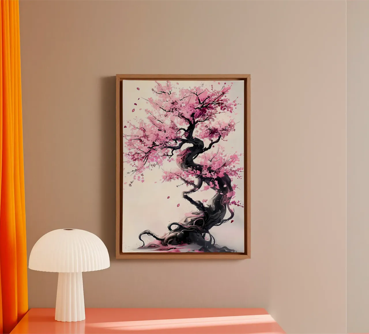 cherry blossom tree pink flowers twisting branches petals canvas by Janine P McGuire
