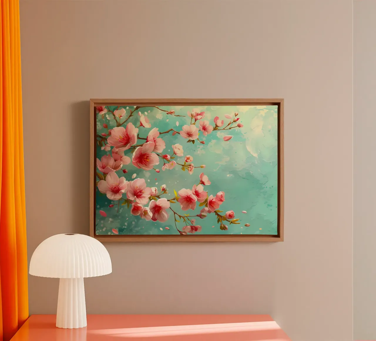 fiori di ciliegio fiori rami petali primavera tela con Cornice a cassetta da Janine P McGuire