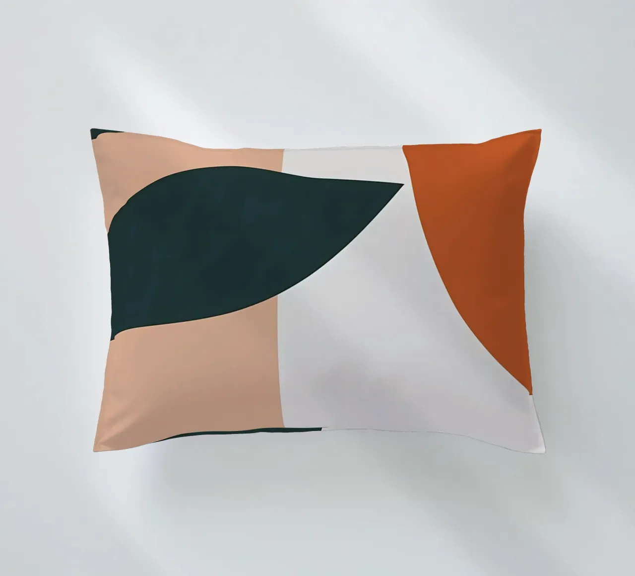 leaves geometric shapes circle ellipse abstract decorative cushion by Janine P McGuire