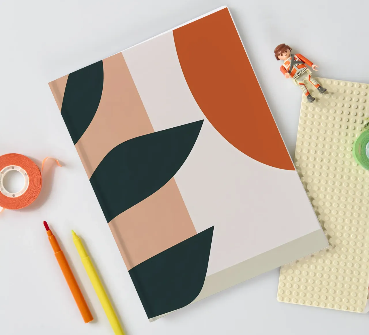 leaves geometric shapes circle ellipse abstract notebook by Janine P McGuire