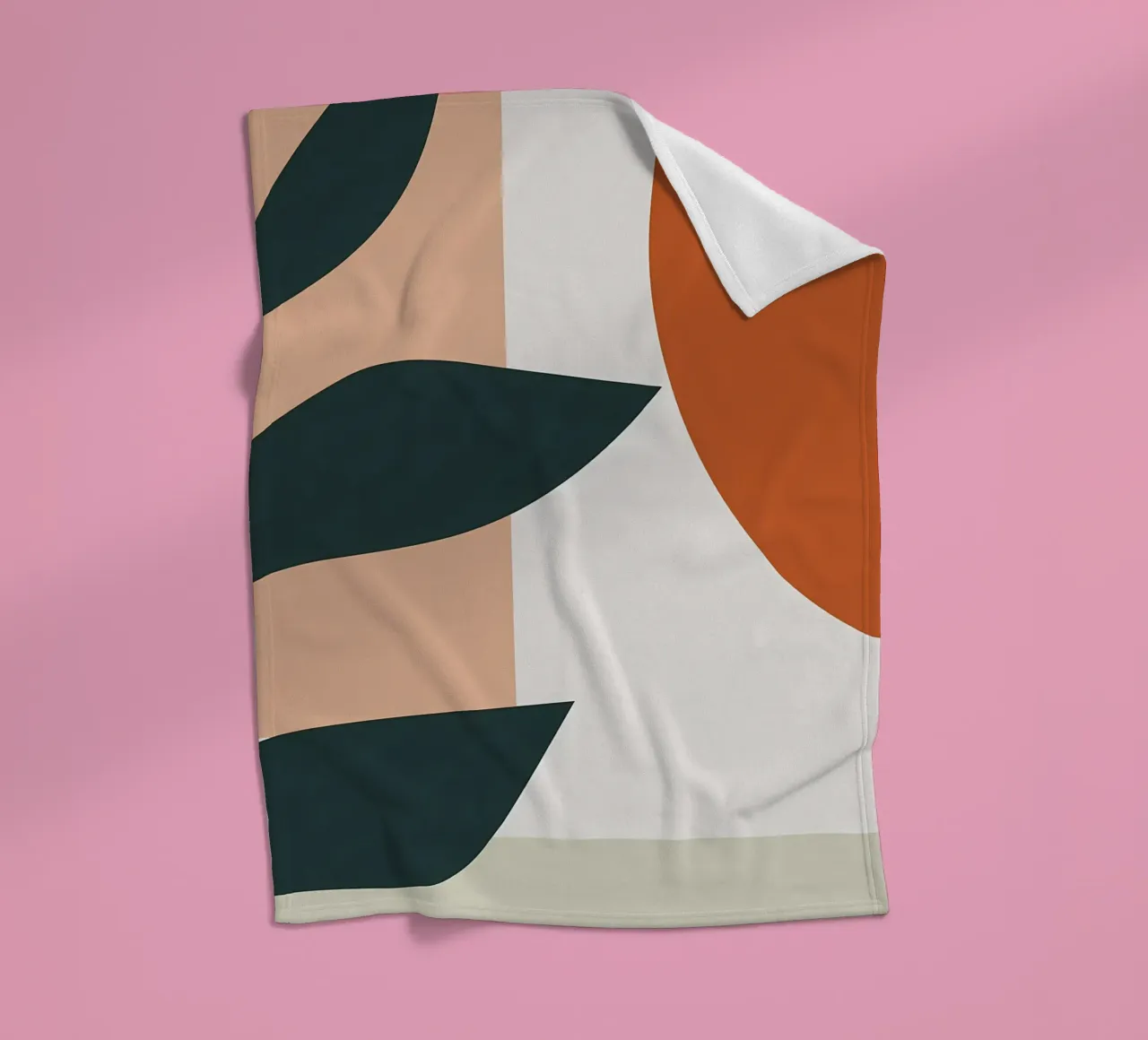 leaves geometric shapes circle ellipse abstract fleece blanket by Janine P McGuire